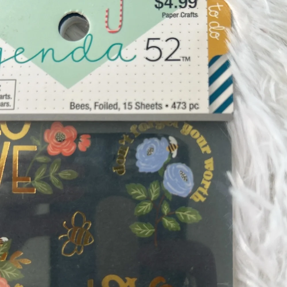 Agenda 52 Bee & Floral Sticker Set - Foiled bees 15 sheets 473pcs